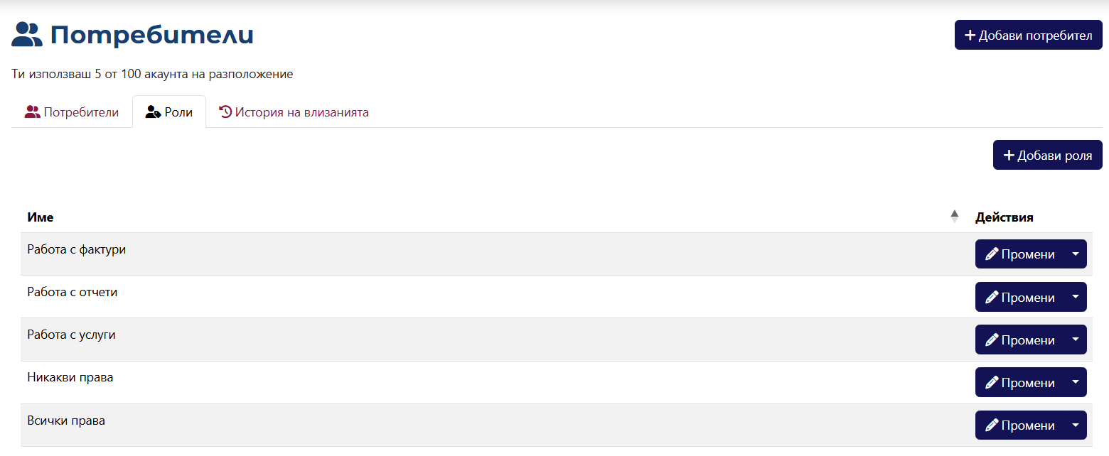 Roles Page