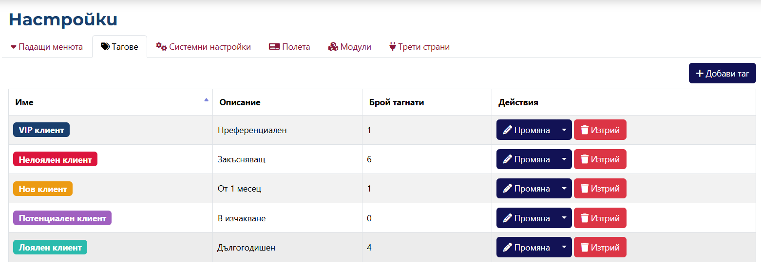 Tags Page
